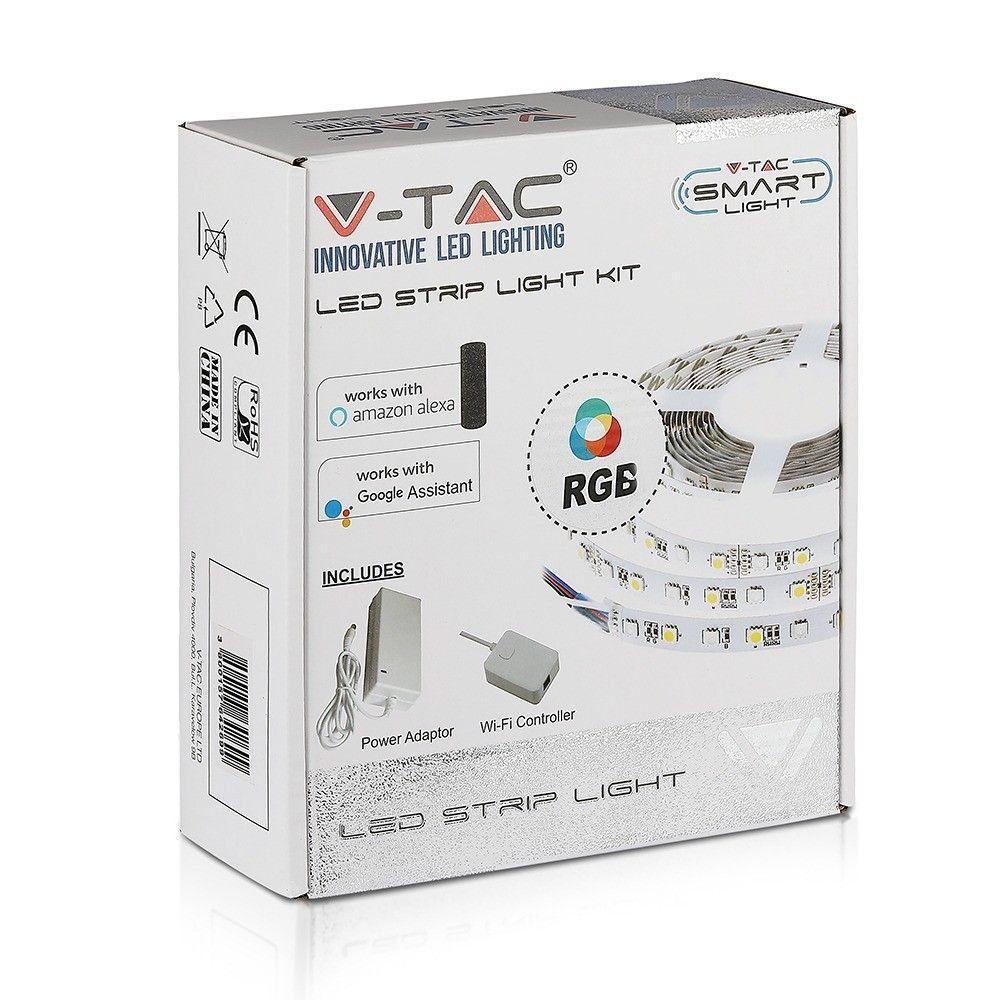 VT-5050 60 10W/M LED STRIP KIT(EU PLUG)COMPATIBLE WITH ALEXA & GOOGLE HOME RGB IP20- (5M/ROLL)