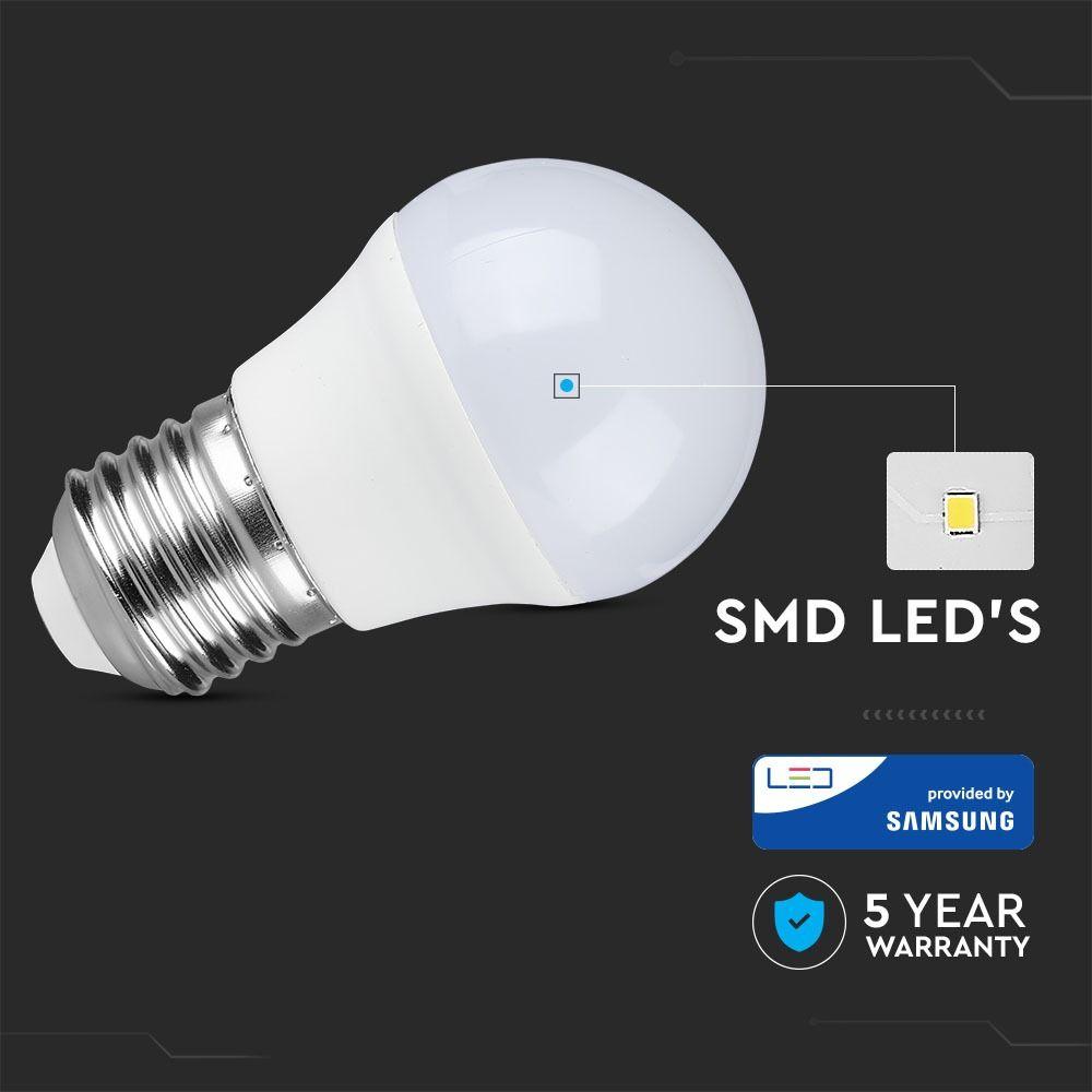 7W G45 Żarówka LED, Chip SAMSUNG, Barwa:4000K, Trzonek:E27, VTAC, SKU 867