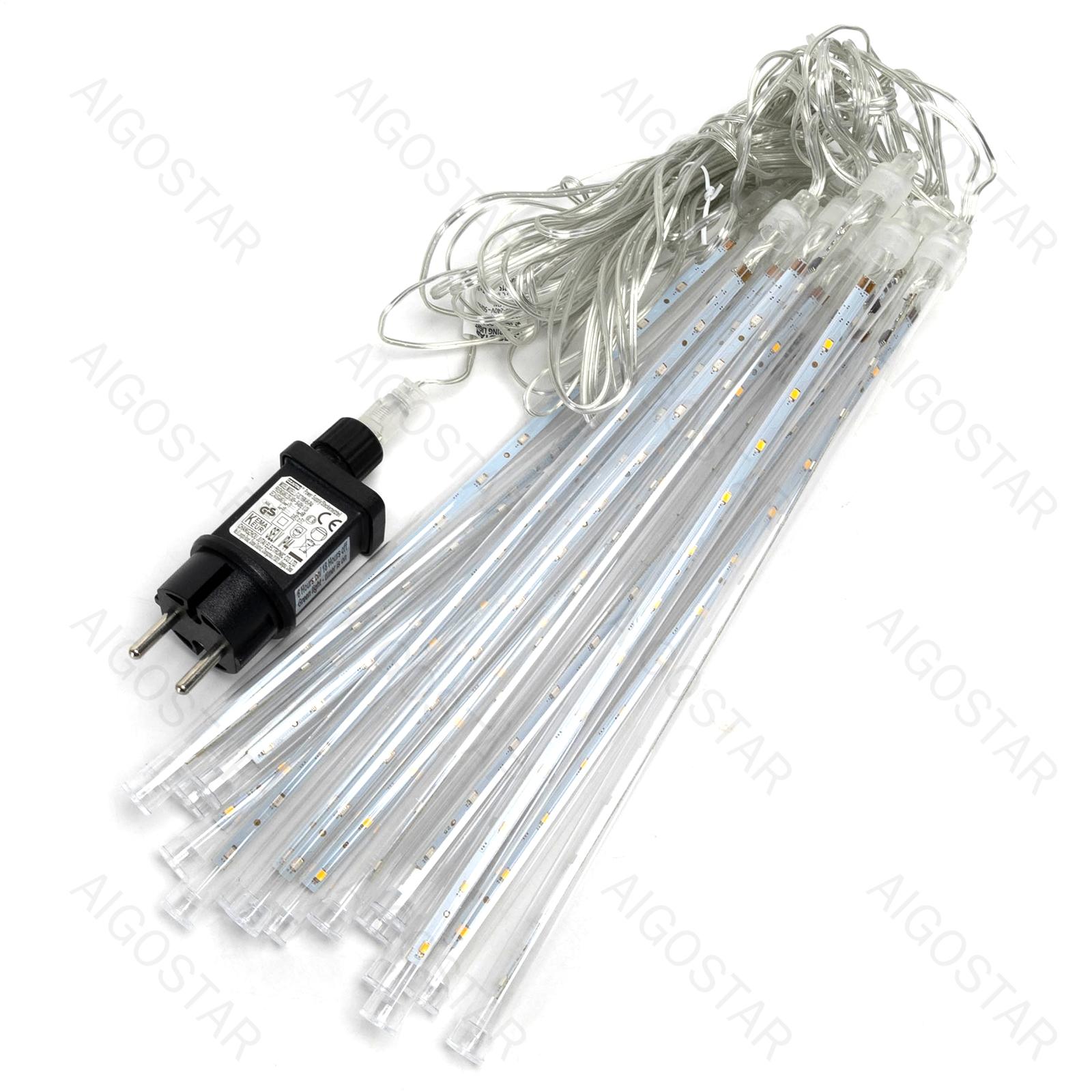 Low Voltage Meteor Shower String Lights 30cm-RGBY-3M+10M-384LED-16strings-transparent wire-Time+IP44