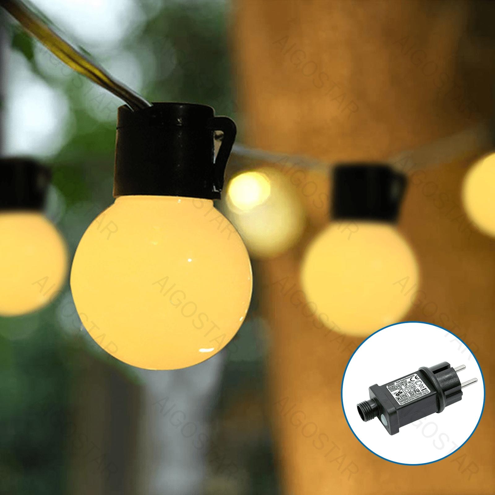 Low voltage G50 bubble column string lights, warm white, 10m