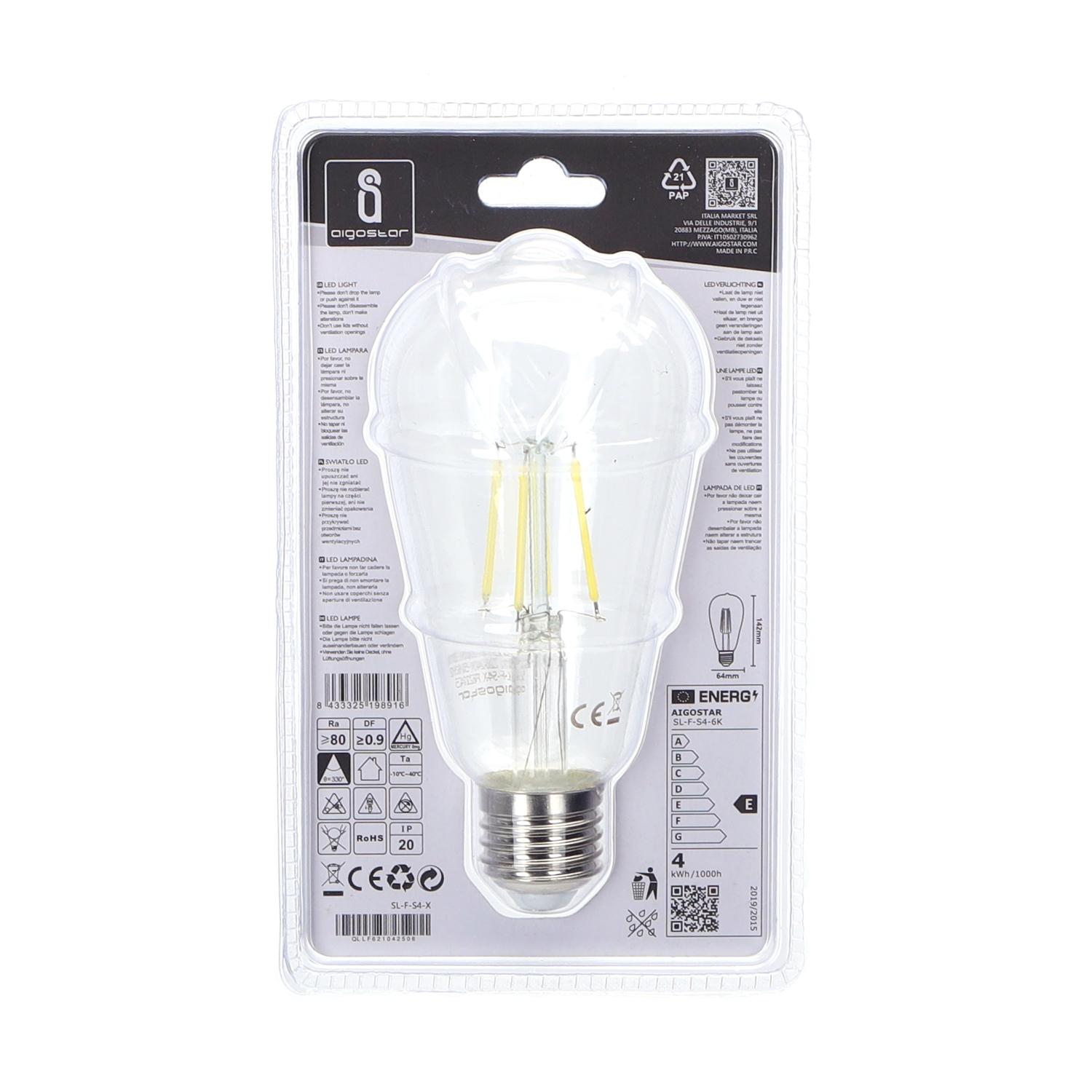 LED Filament Bulb (Clear) ST64 E27 4W