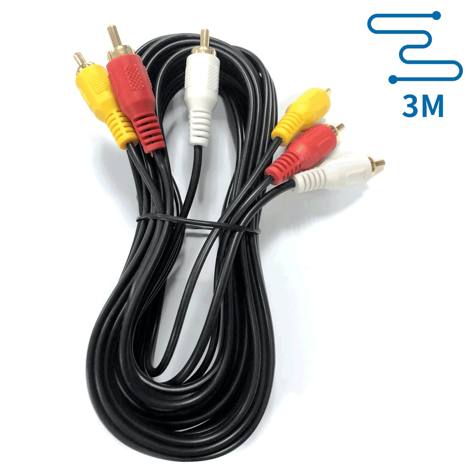 Audio Cable 3RCA-3RCA 3m Black