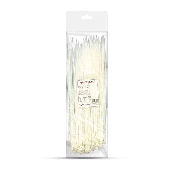 CABLE TIE 4.5*300mm WHITE (FLAMABILITY MATERIAL RATING - UL94-V2) 100PCS/PACK