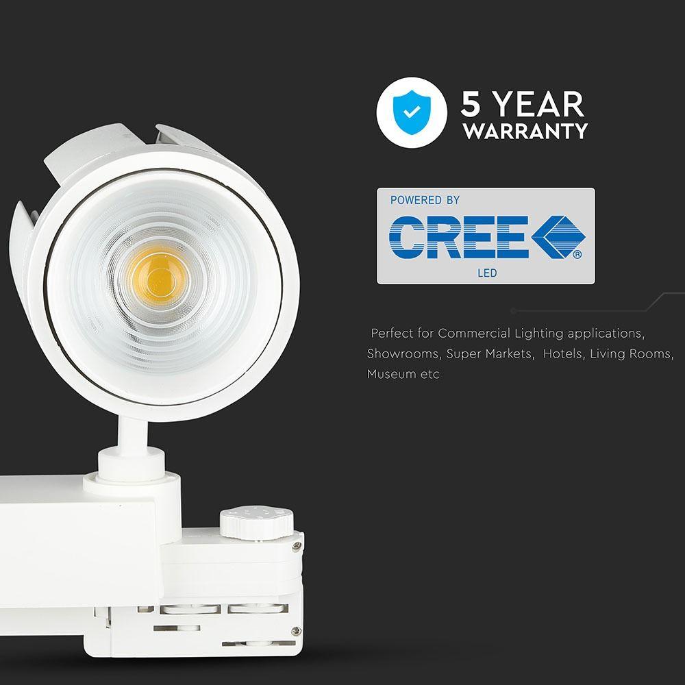 35W LED Tracklight/ Barwa:6400K, Obudowa: Biała, 5 Lat gwarancji , VTAC, SKU 1359