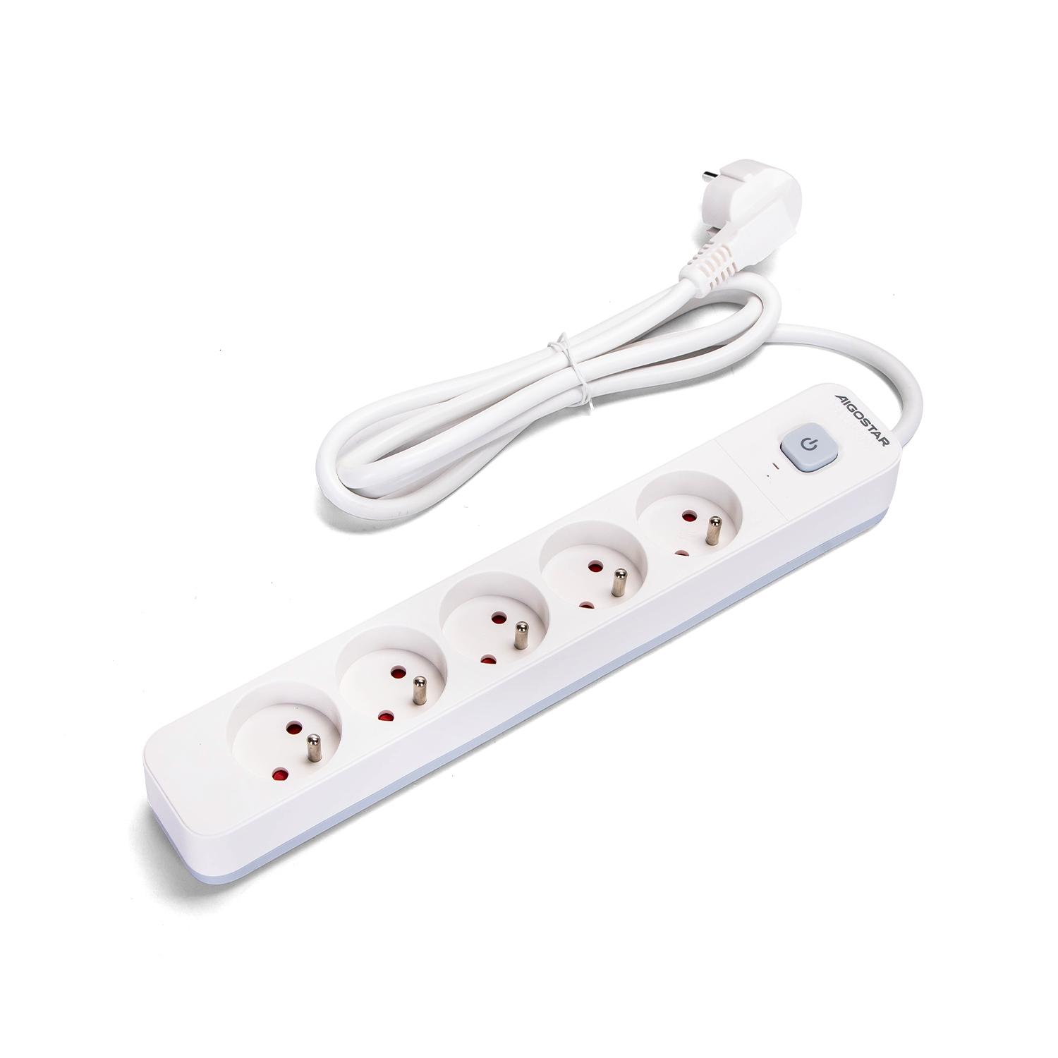 Power strips 5-way 1.5m H05VV-F 3G1.5m㎡ White and Gray