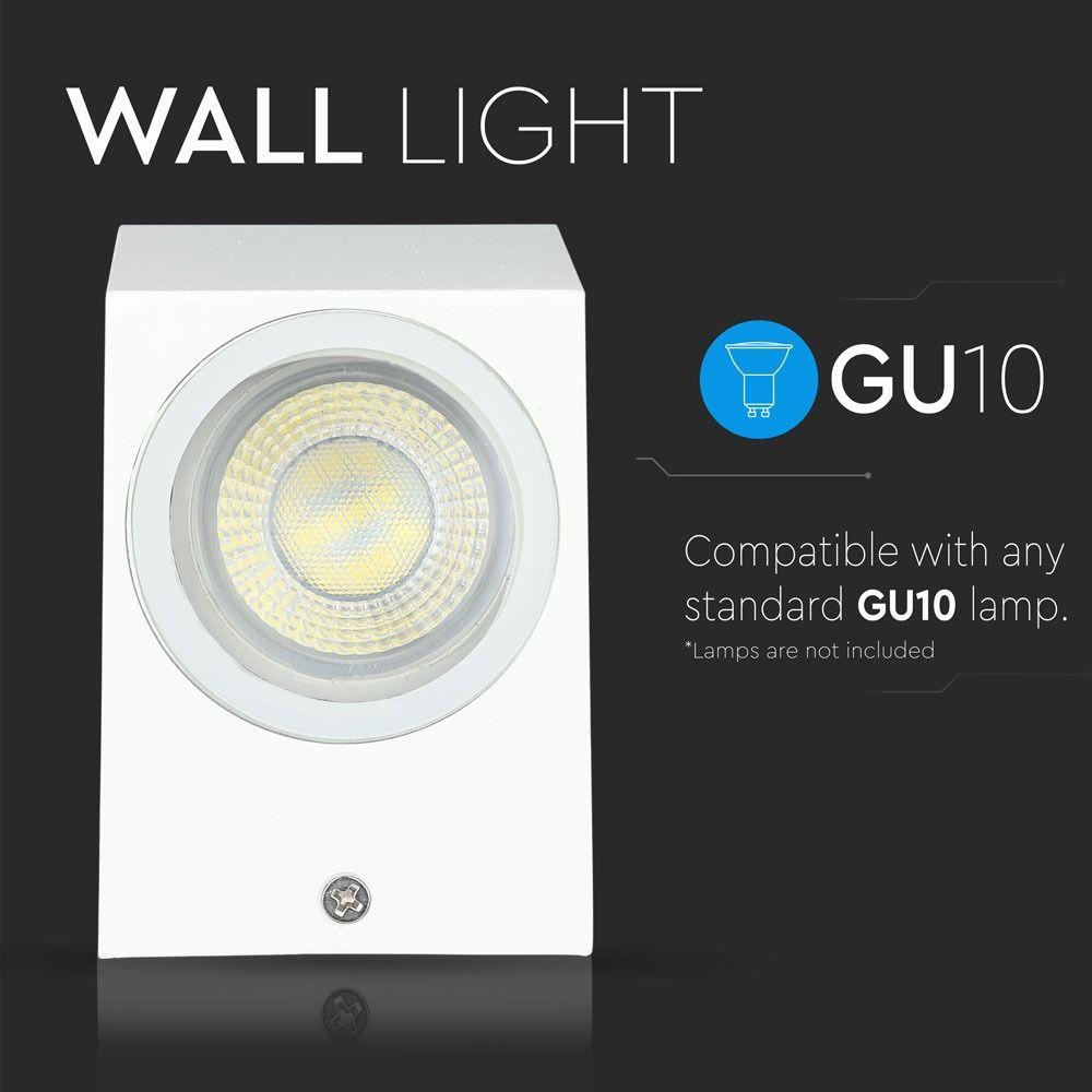 VT-7651 1 WAY GU10 WALL FITTING(ALUMINUM)SQUARE-WHITE BODY, IP44