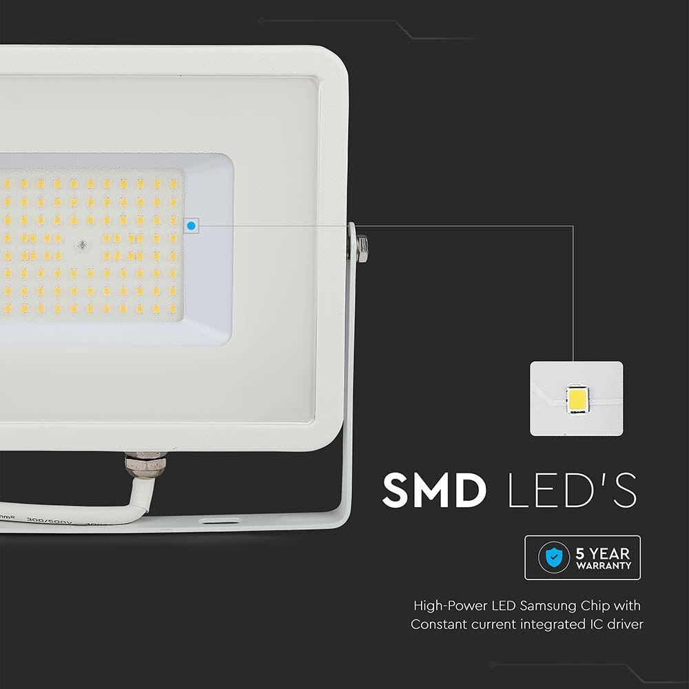 50W Naświetlacz LED SMD, Chip SAMSUNG, Barwa:4000K, Obudowa: Biała , Wydajność: 115lm/w, VTAC, SKU 21762