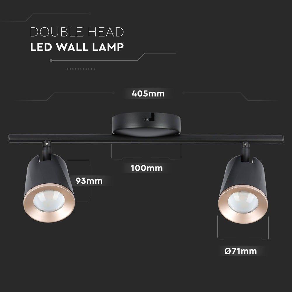 12W Lampa sufitowa, Barwa:4000K, Czarny - Pierścień miedź, VTAC, SKU 8257