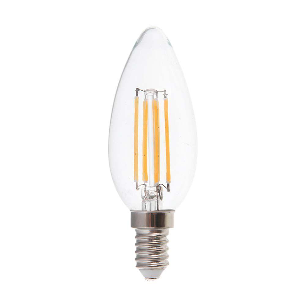 VT-2127 6W CANDLE FILAMENT BULB CLEAR COVER 6500K E14