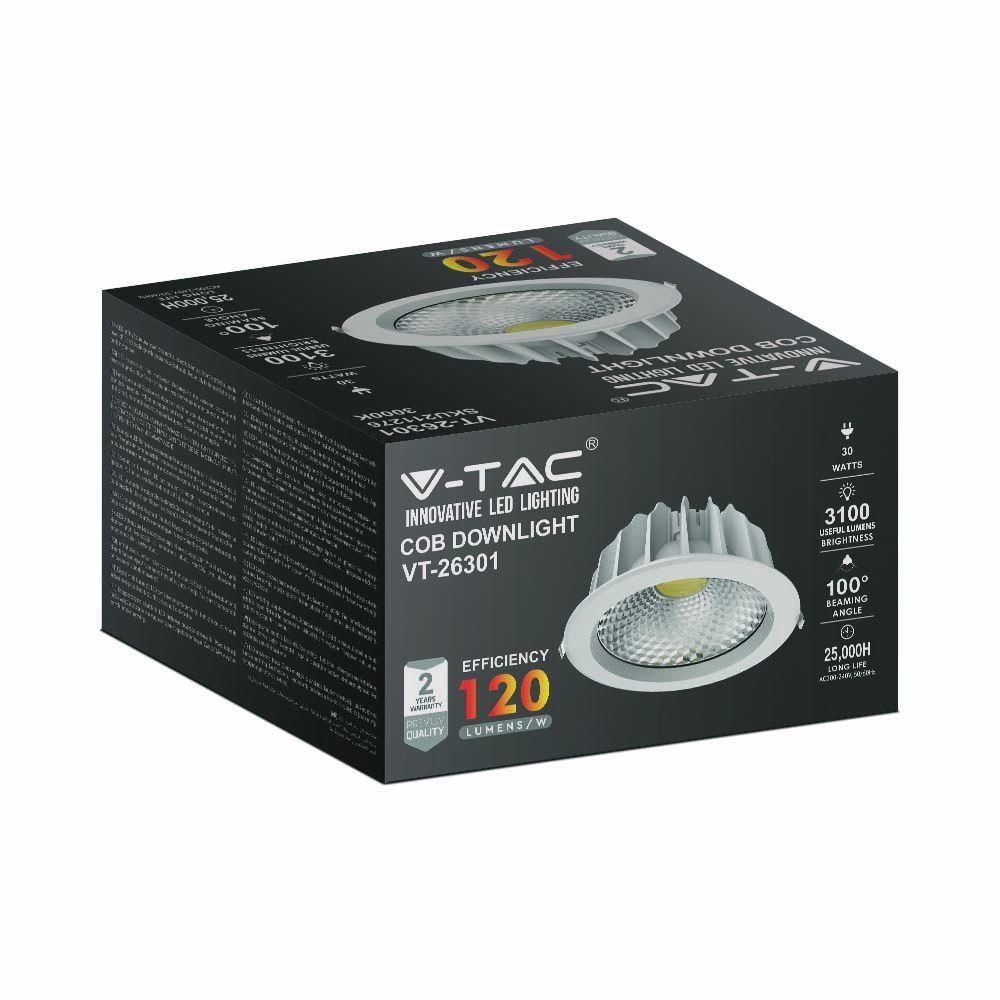 VT-26301 30W LED REFLECTOR COB DOWNLIGHT 3000K HIGH LUMEN