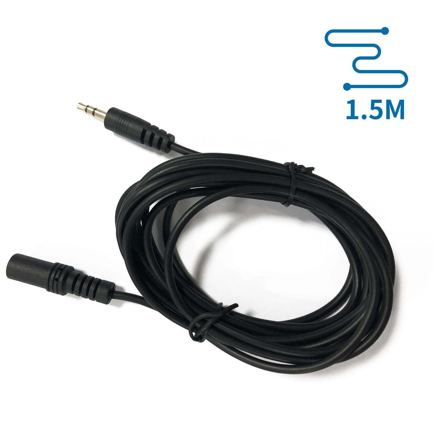 Kabel audio mini jack 3,5  mm męski/żeński 1,5 m czarny