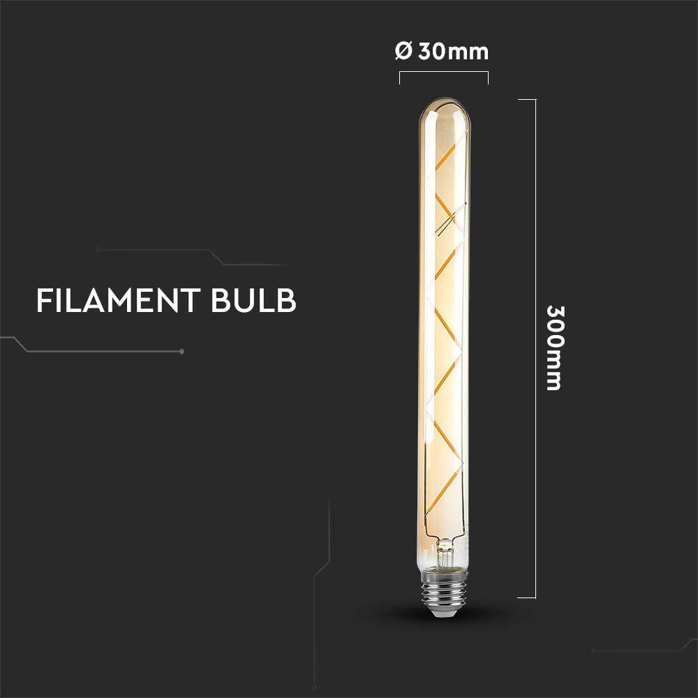 7W T30 Żarówka LED Filament, Klosz Bursztynowy, Barwa:2200K, Trzonek:E27, VTAC, SKU 217144