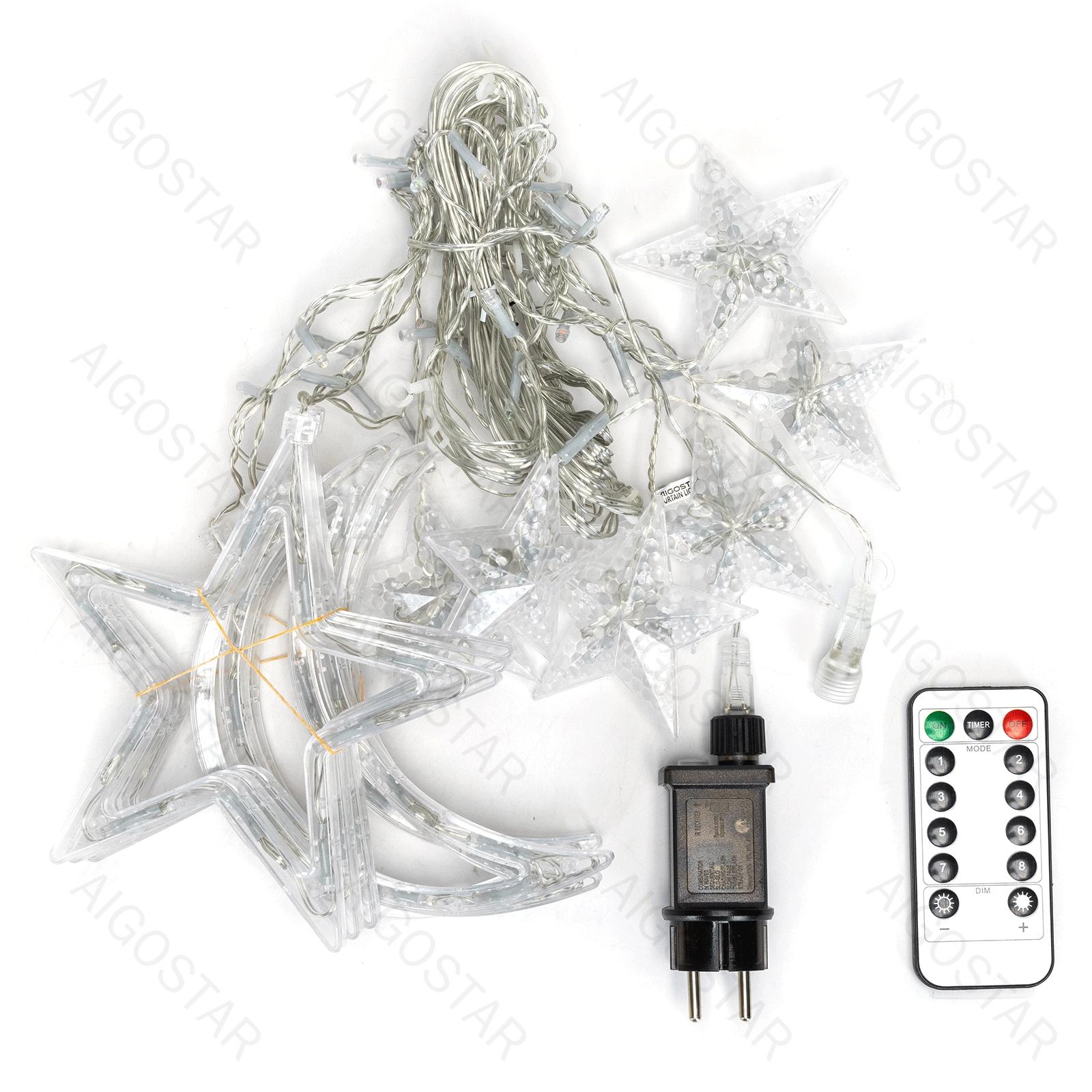 Low voltage connectable string lights, stars and moons (wave),RGBY, 3m+3m*0.6m, 12strips