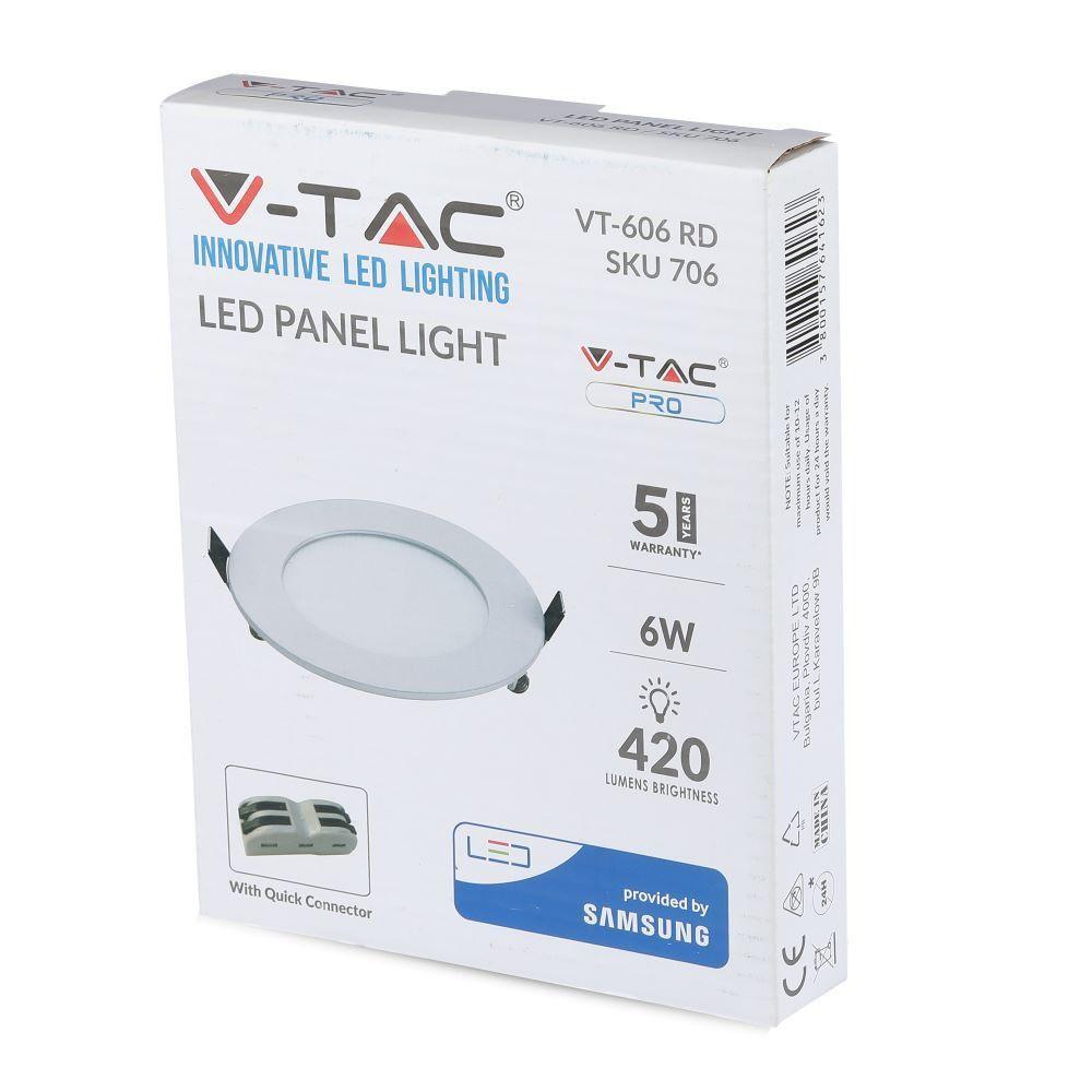 VT-606RD 6W LED PREMIUM PANEL SAMSUNG CHIP 6400K ROUND