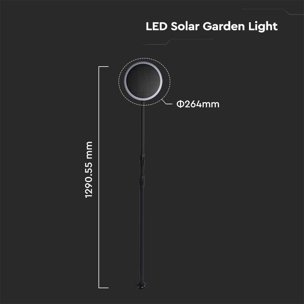 VT-948 8W LED SOLAR GARDEN LIGHT 3000K WHITE+BLACK BODY