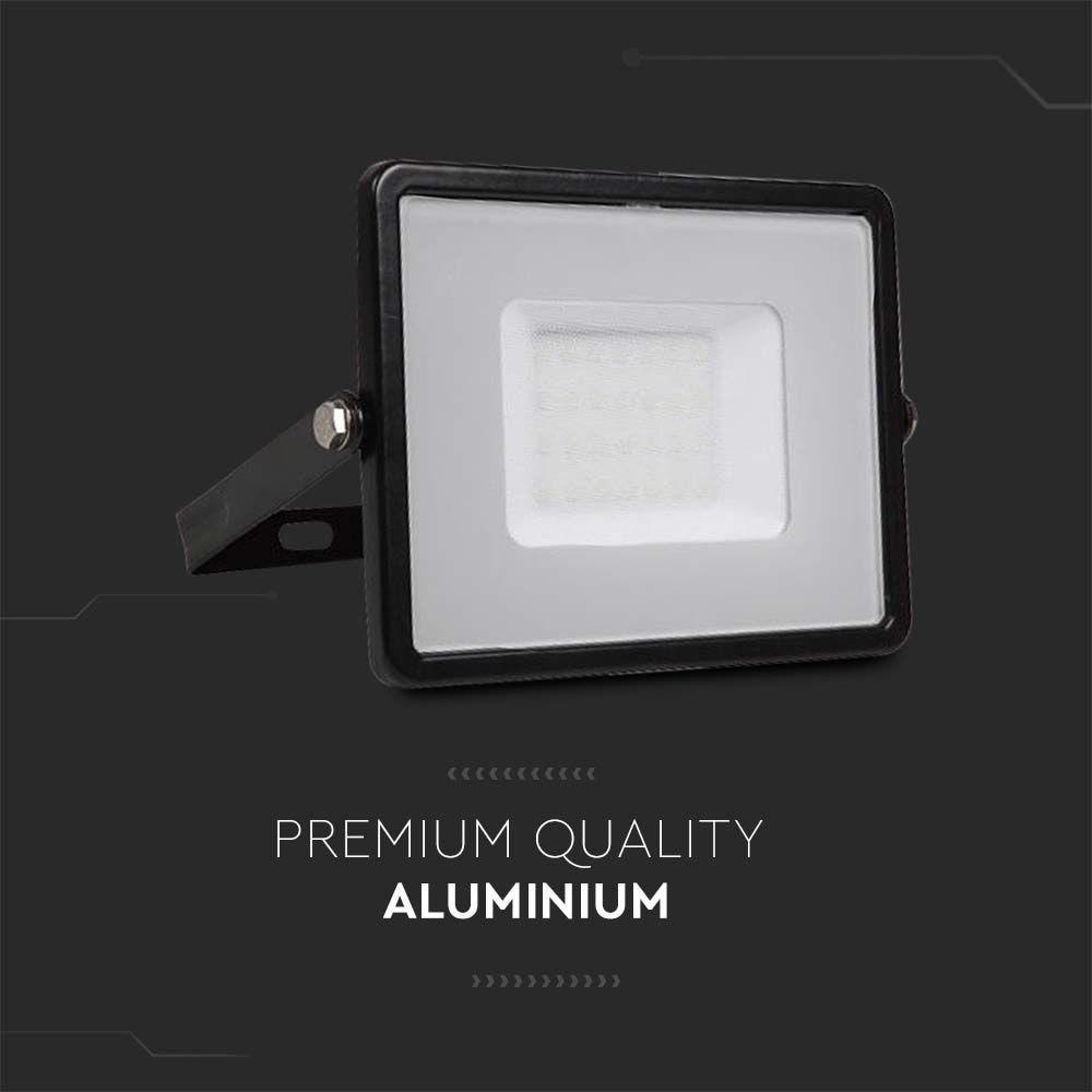 VT-30-1 30W SMD FLOODLIGHT SAMSUNG CHIP&CABLE 1M 4000K BLACK BODY GREY GLASS