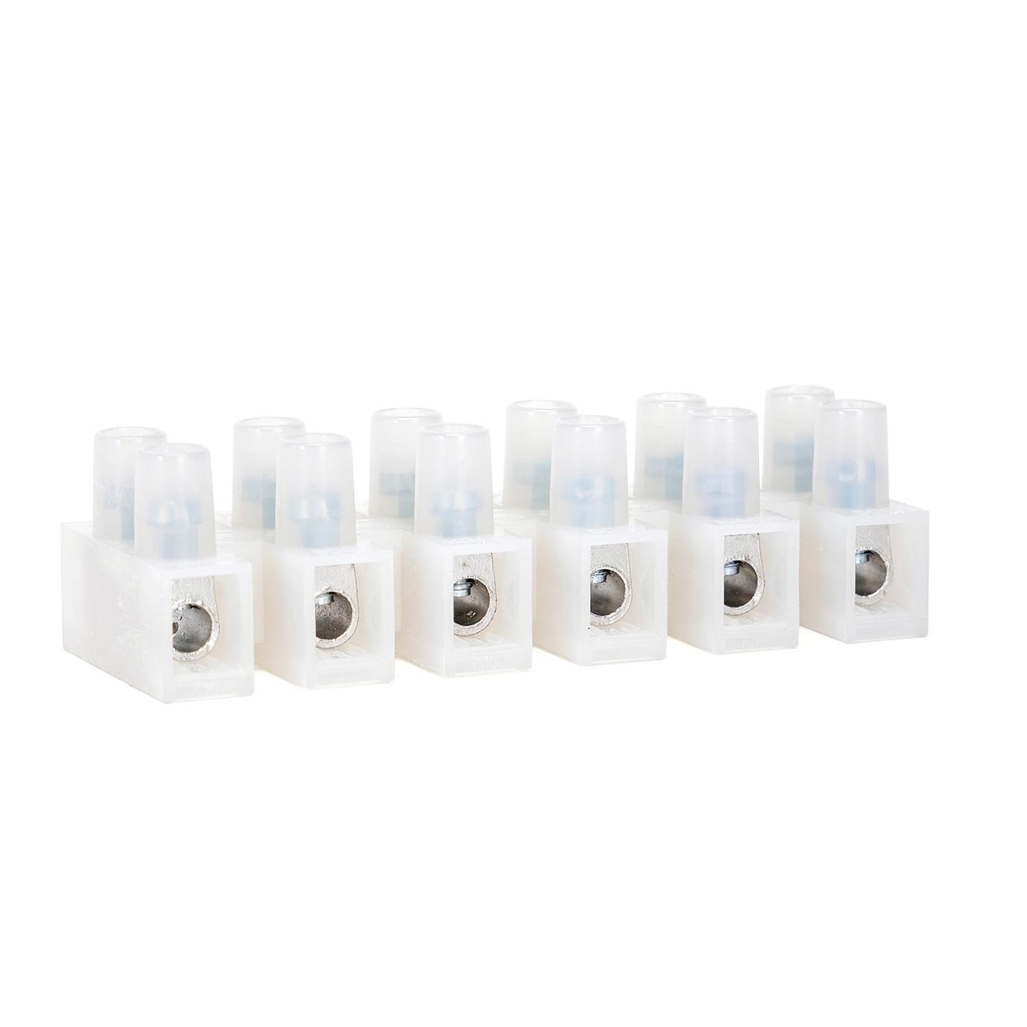 PA12 Terminal Blocks Six concave bottom type H White