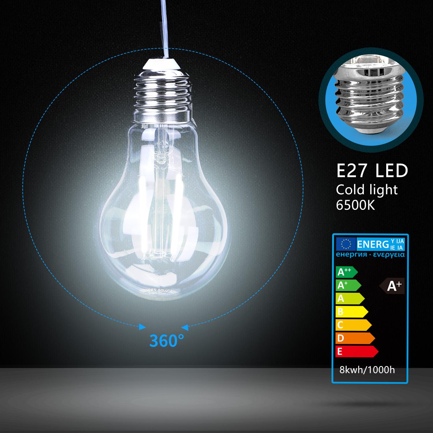 LED Filament Bulb (Clear) A60 E27 8W