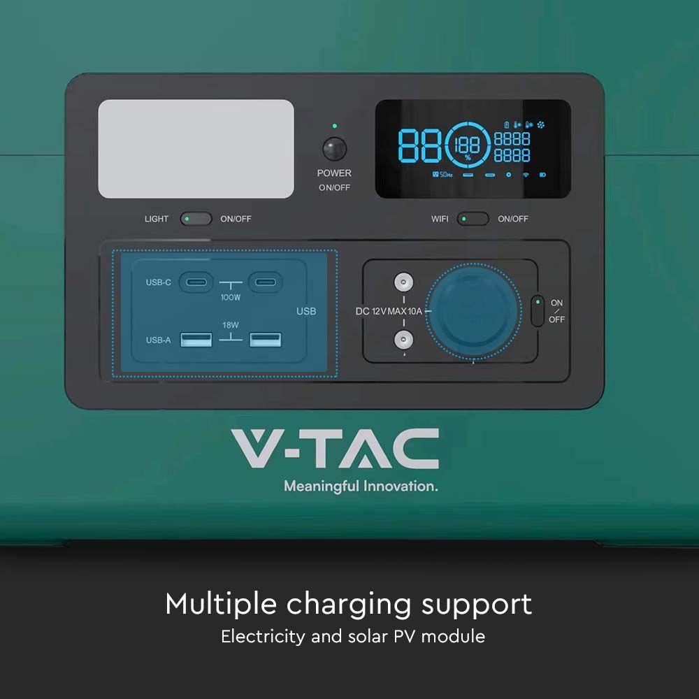 PRZENOŚNY BANK ENERGII VT-1001N O MOCY 1000W; 46.9Ah/22.4V; GNIAZDO SCHUCO, VTAC, SKU 11627