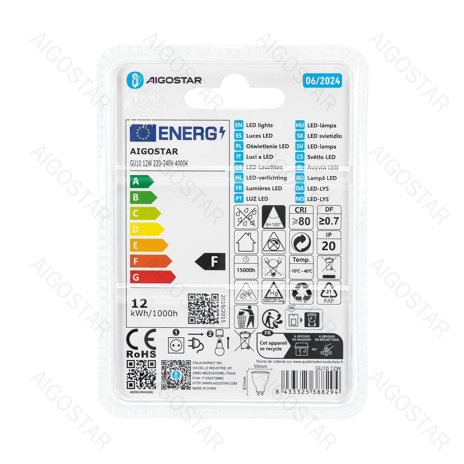 LED GU10 12W 4000K