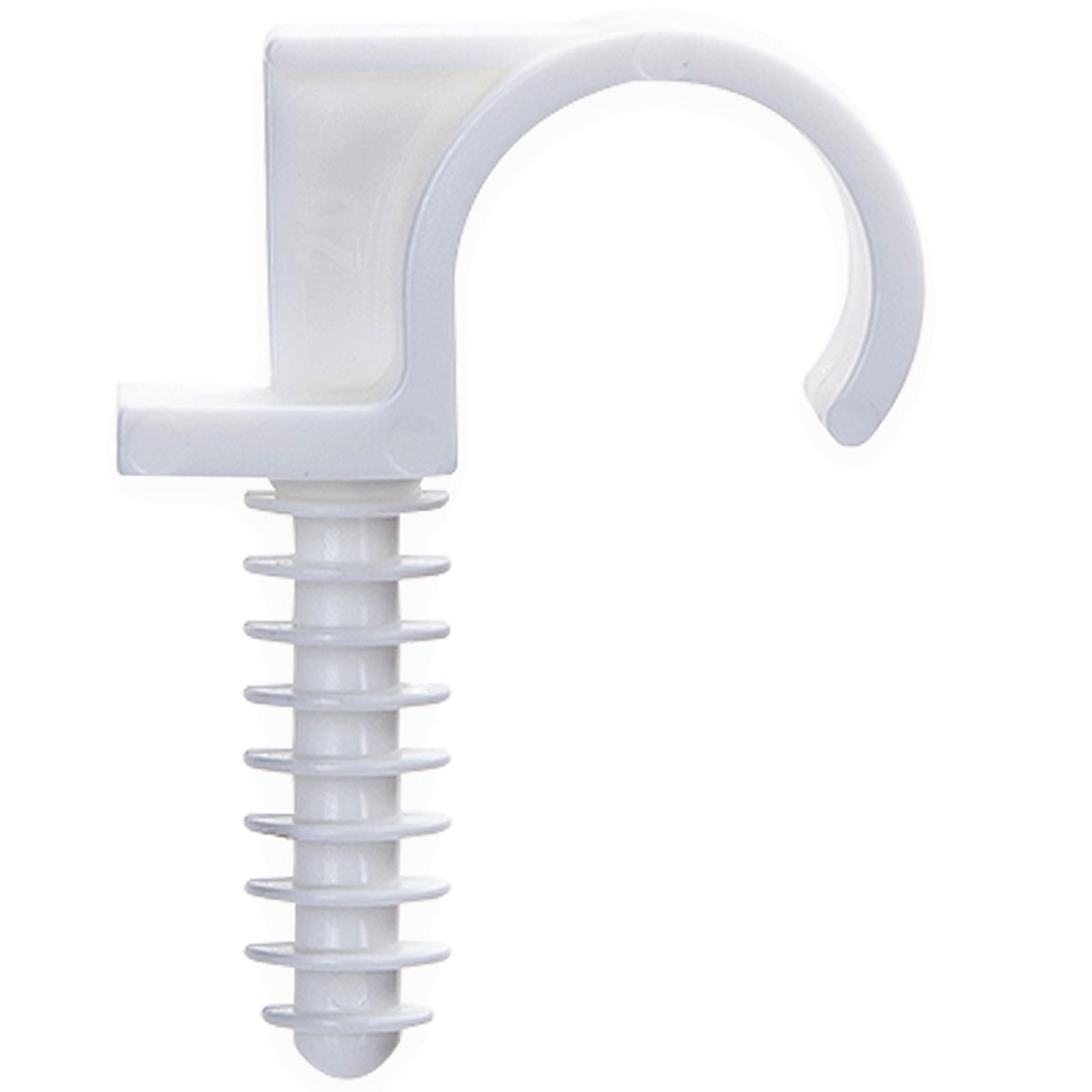 Single-hook PVC pipe clamp with expansion screw, Φ 20mm