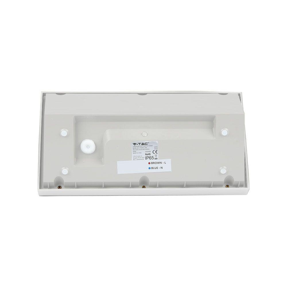 20W Lampa ścienna LED, Ukośna, Barwa:3000K, Obudowa: Biała, VTAC, SKU 6816