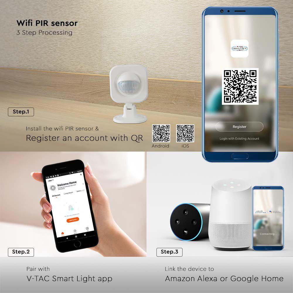 VT-5176 WIFI PIR SENSOR WHITE