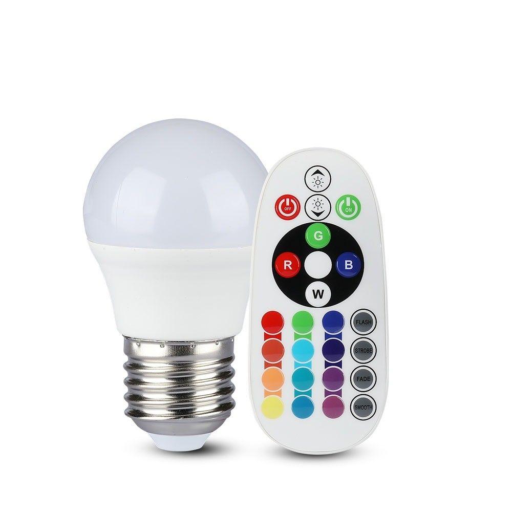 VT-2224 3.5W G45 LED BULB (RF CONTROL - DIMMABLE) RGB+6400K DIMMABLE E27