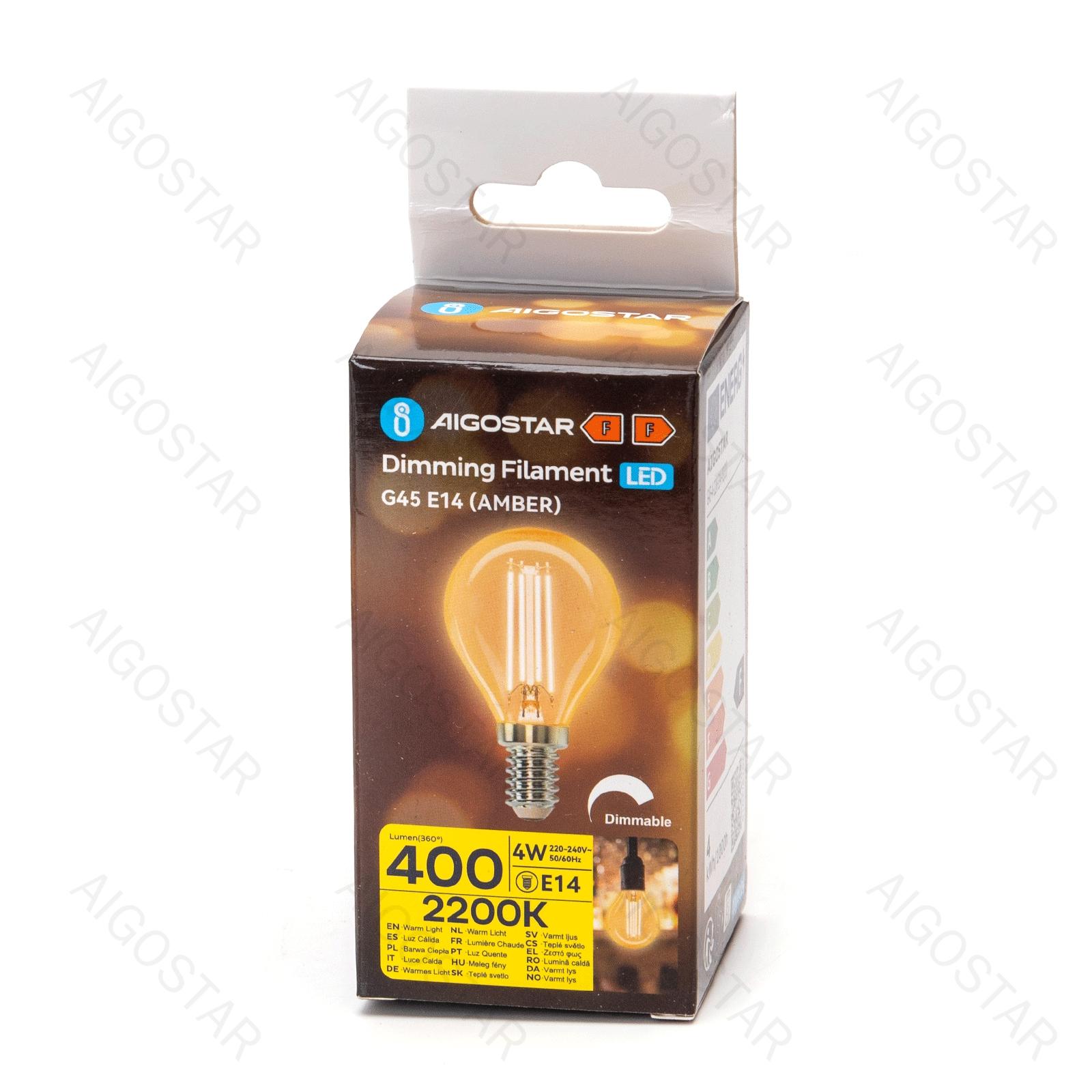 Ścemnialna żarówka LED G45 E14 4W 2200K