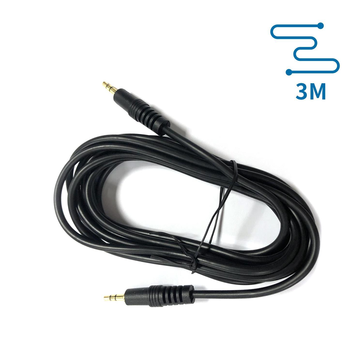 Kabel audio mini jack 3,5  mm męski/męski 3 m czarny