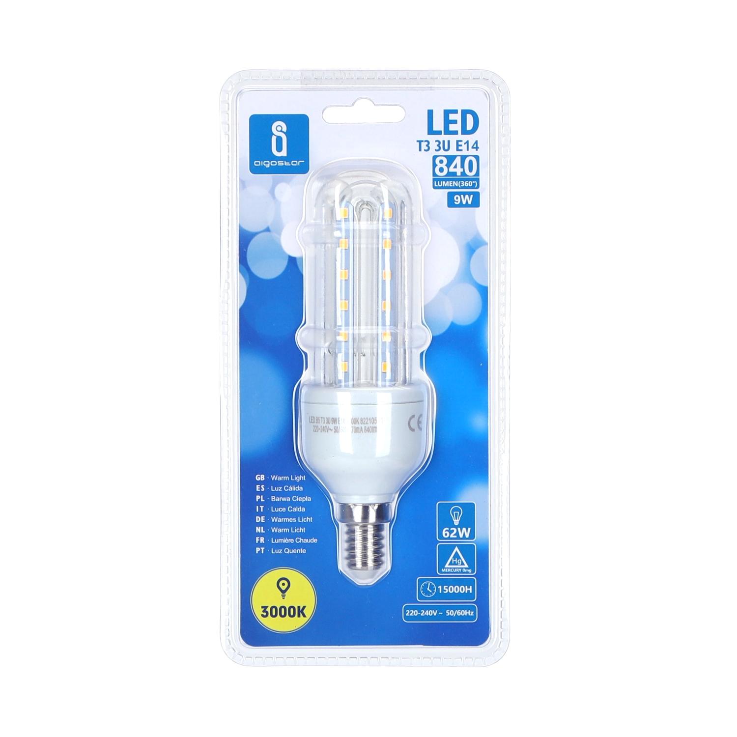 LED E14 9W U-tube