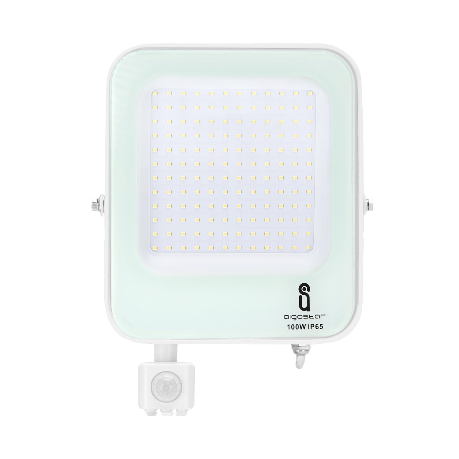 LED Floodlight with Sensor White 100W