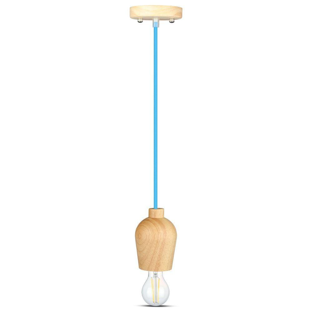 Lampa wisząca, Drewno, Niebieski przewód, VTAC, SKU 3722