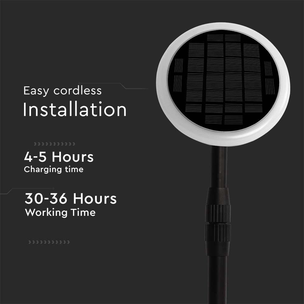 VT-948 8W LED SOLAR GARDEN LIGHT 4000K WHITE+BLACK BODY