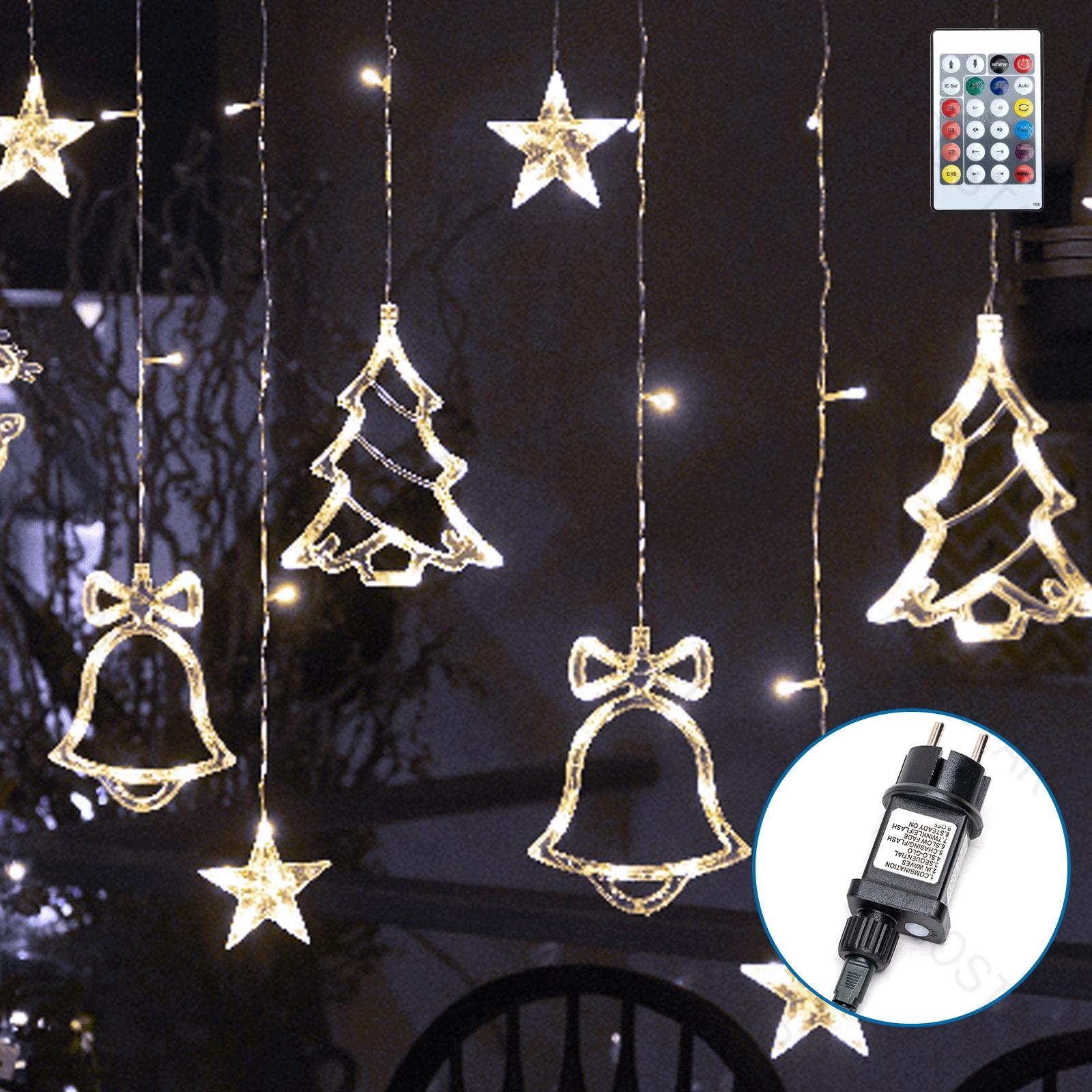 Low voltage connectable string lights, bells&deers&Christmas trees (wave), cool white, 3m+3m*0.6m, 12strips