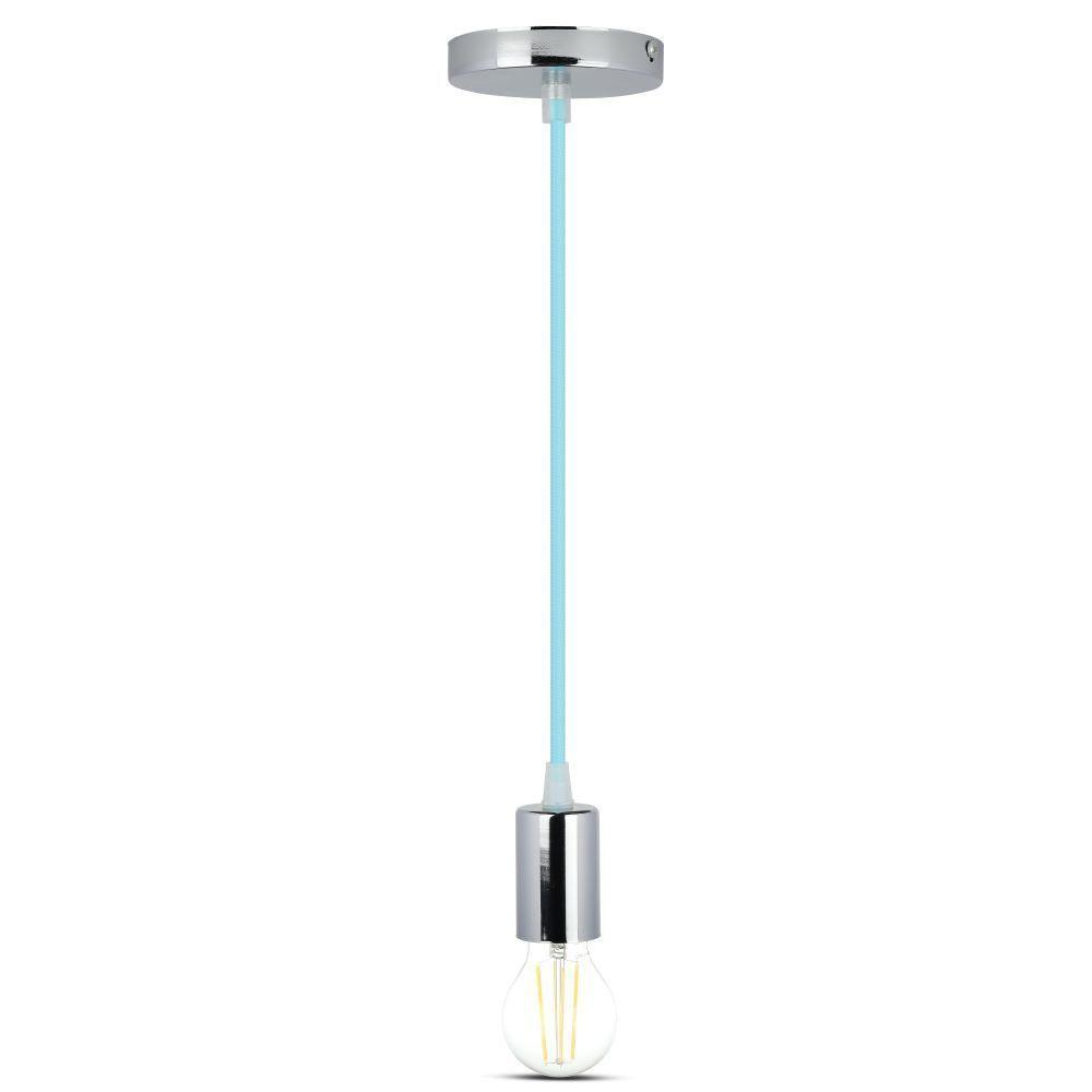 VT-7338 E27 CHROME METAL CUP-PENDANT LIGHT-LIGHT BLUE