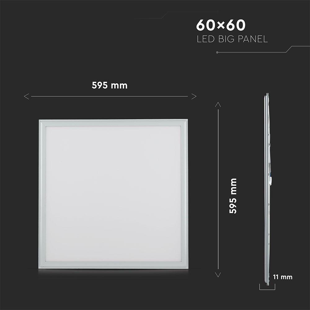 40W Panel LED 600x600mm, Barwa:6400K, Kwadratowa, IP65, 5 Lat gwarancji, Opakowanie: 4 szt., VTAC, SKU 6330