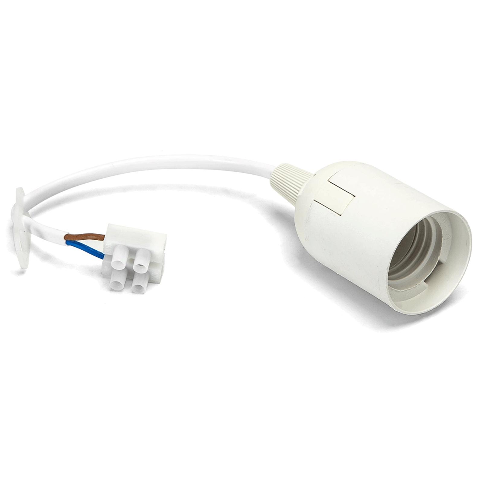 E27 plastic lamp holder with wiring terminal white