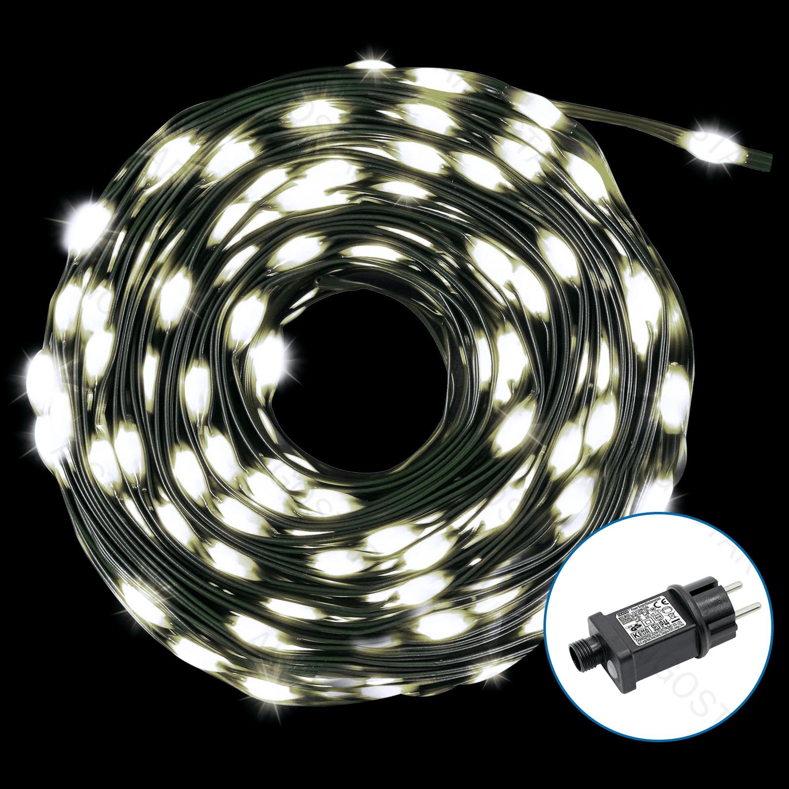 Low voltage string lights(PVC & copper), cold white, 50m