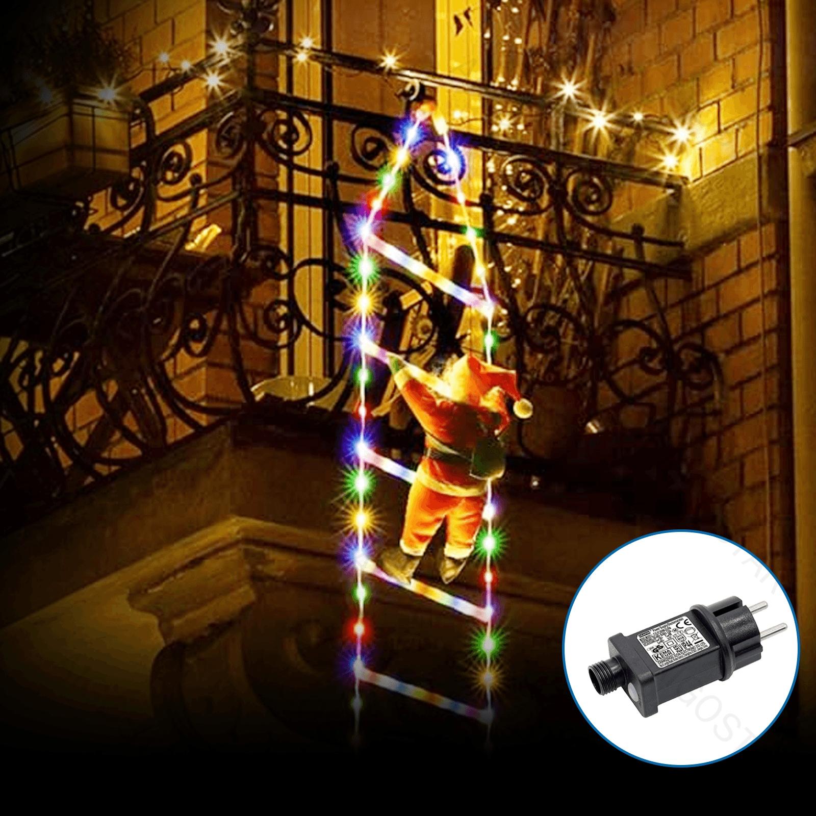 Low-voltage Santa Claus with climbing ladder, 3m+1m, RGBY