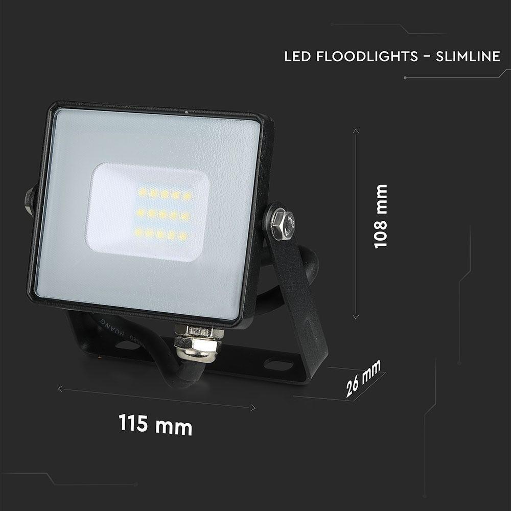 10W Naświetlacz LED SMD, Chip SAMSUNG, Barwa:6400K, Obudowa: Czarna , VTAC, SKU 426