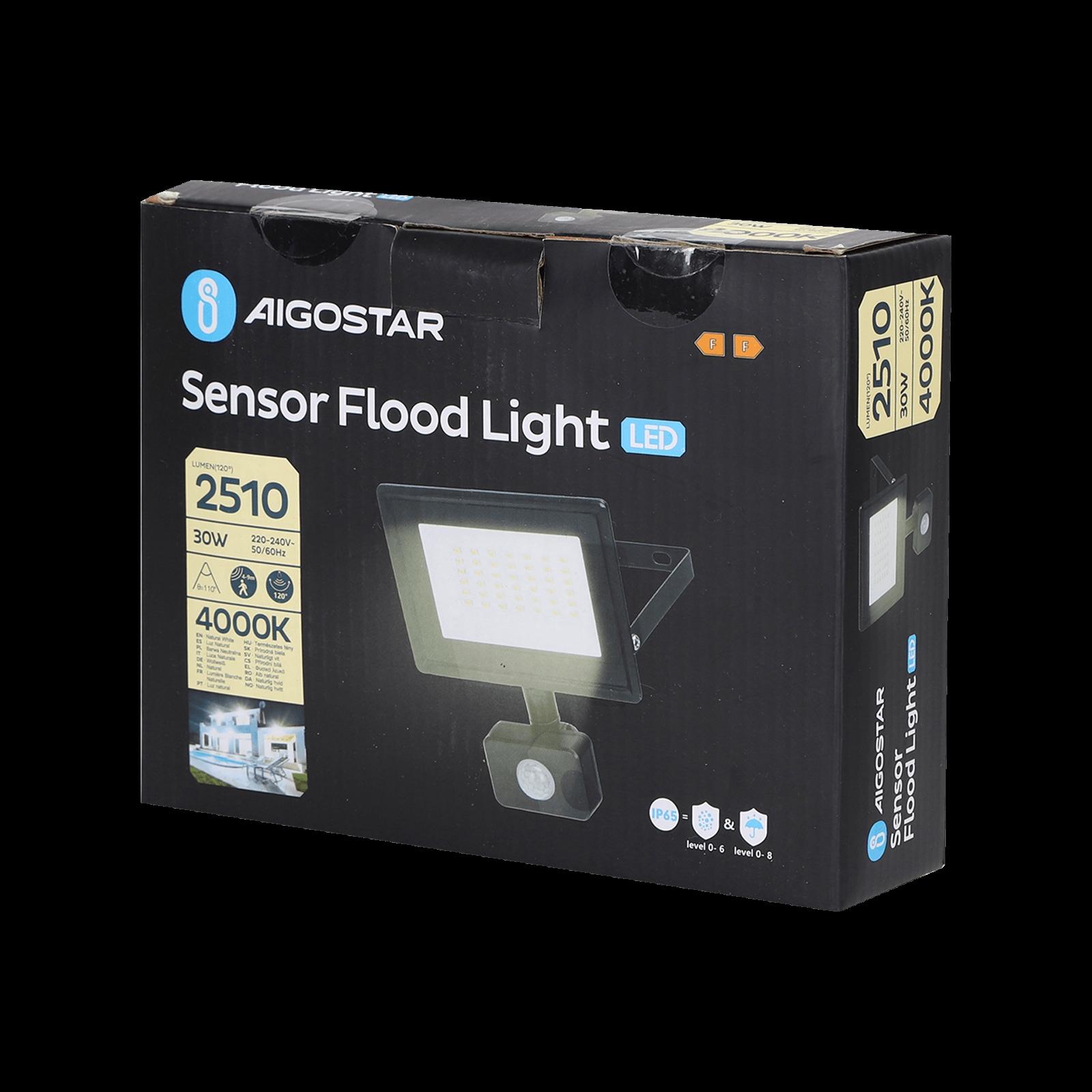 LED sensor floodlight 30W 4000K