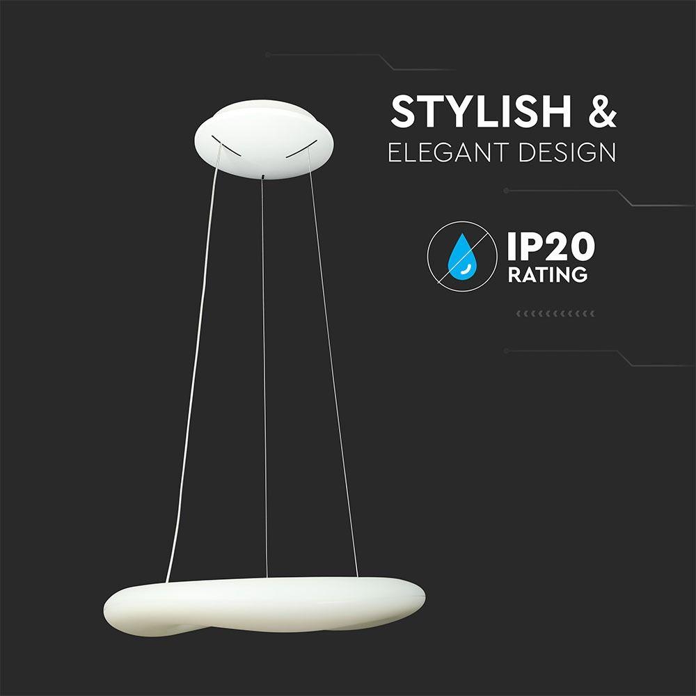 82W Lampa Wisząca, Okrągła, Ściemniana, Biały, VTAC, SKU 3960