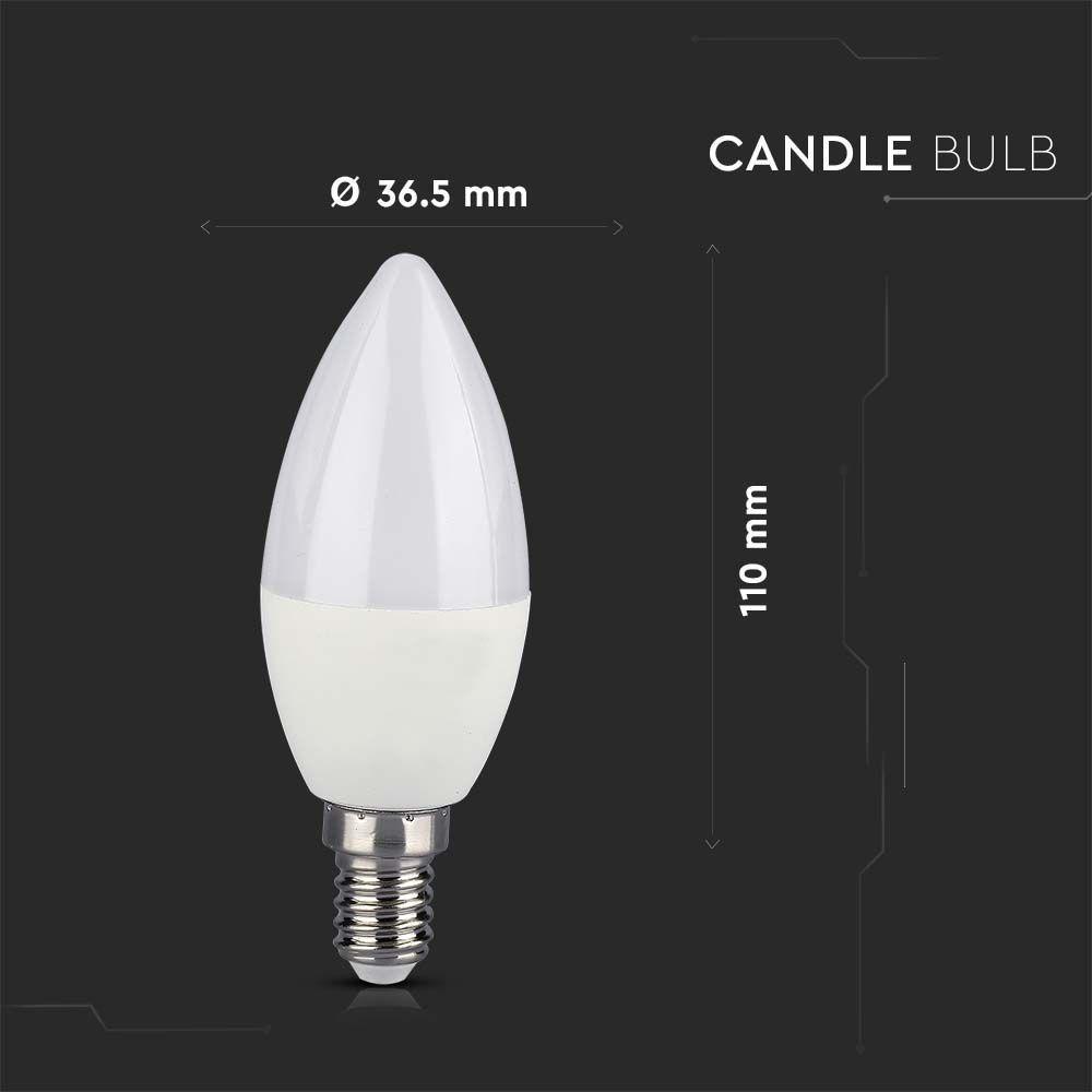 VT-2214 4.8W SMART CANDLE BULB RF CONTROL 24 BUTTONS RGB+3000K DIMMABLE E14