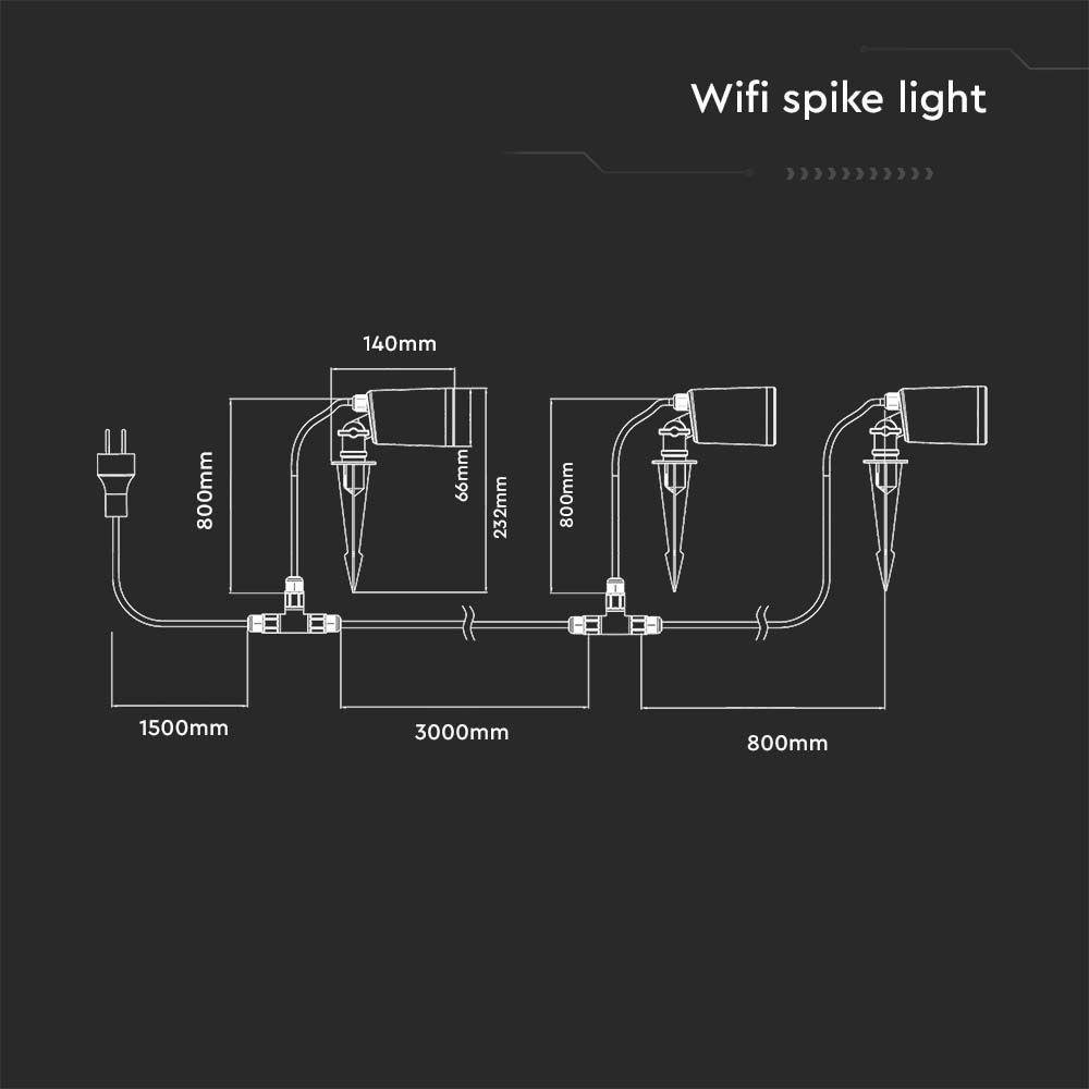 VT-5168 3*7W SMART SPIKE LIGHT COMPATIBLE WITH AMAZON ALEXA & GOOGLE HOME 3IN1+RGB BLACK BODY