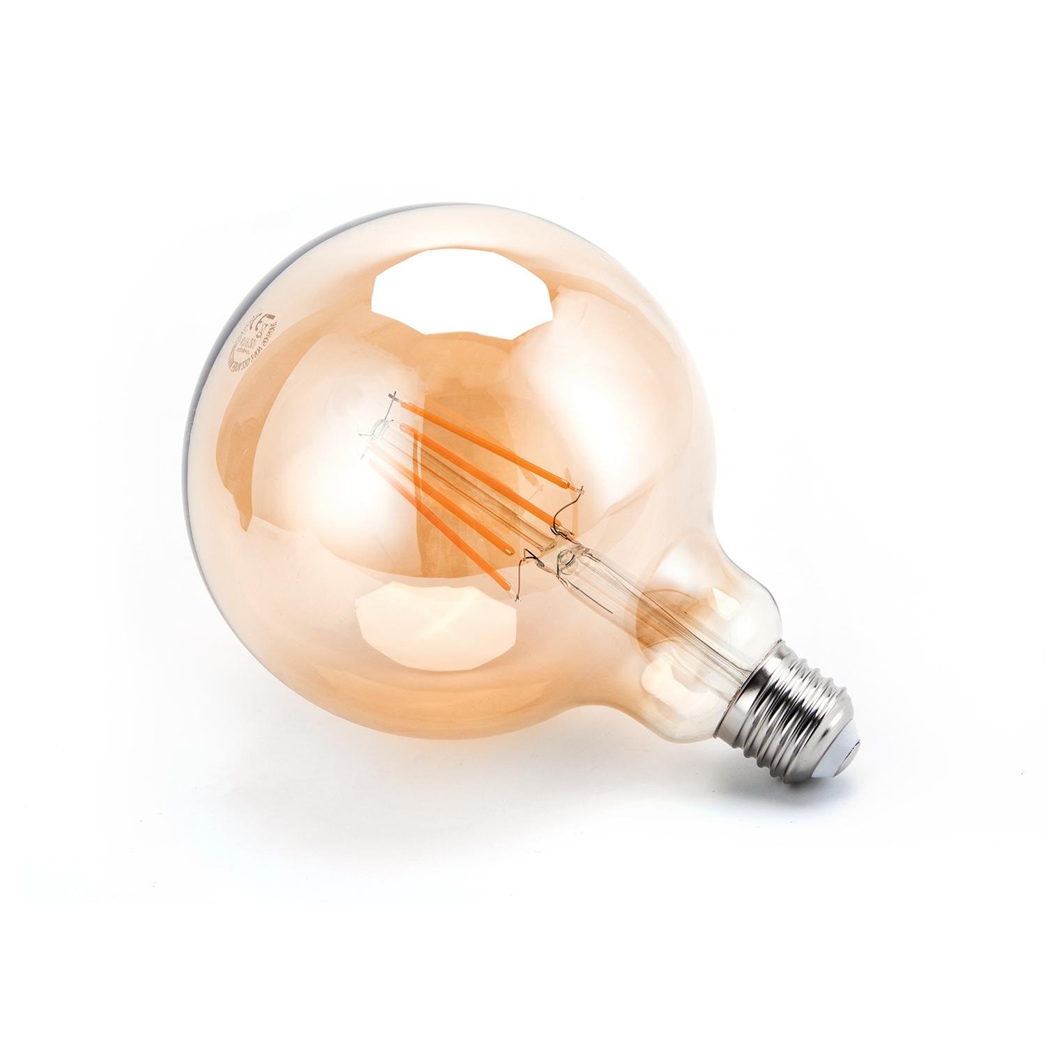 LED Filament Bulb (Amber) G125 E27 6W