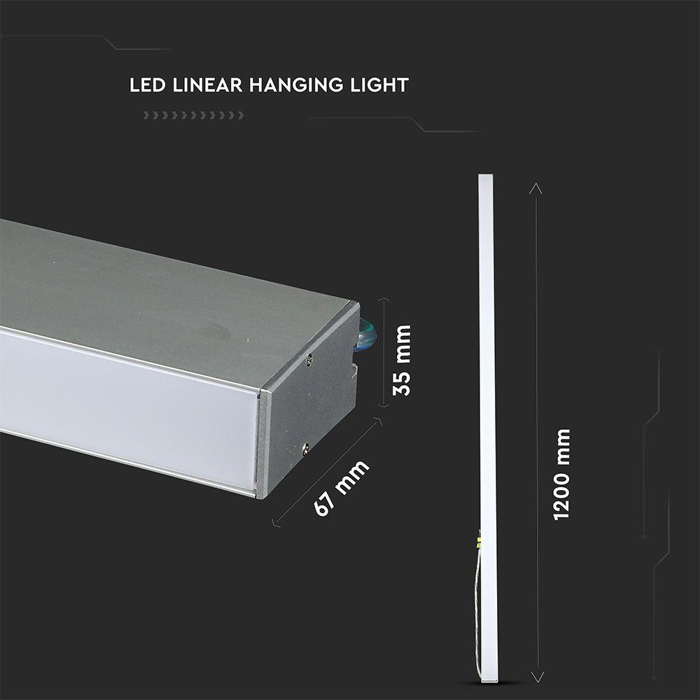 40W Lampa Liniowa LED, Chip SAMSUNG, Barwa:4000K, Obudowa: Srebrna, VTAC, SKU 375