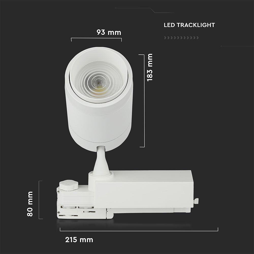 VT-7735 35W SMART LED TRACKLIGHT (DIMMABLE VIA APP) CCT(3IN1)-WHITE BODY