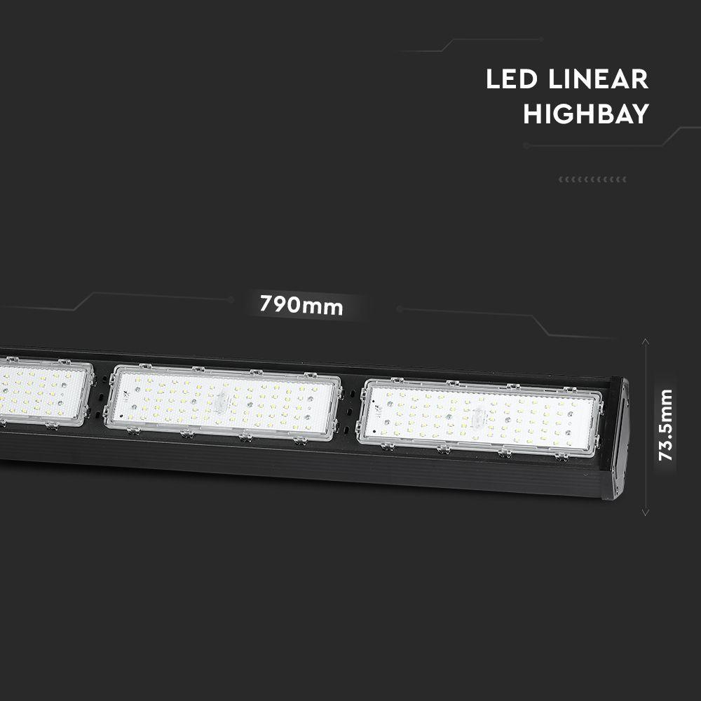 150W Liniowy HIGHBAY LED, Chip SAMSUNG, Barwa:4000K, Obudowa: Czarna, Wydajność: 120lm/w, Kąt 120', VTAC, SKU 21893