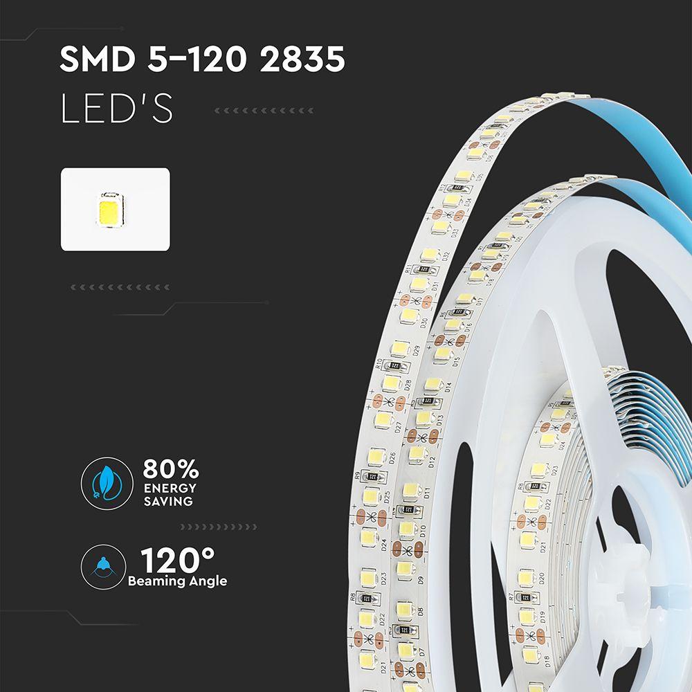 VT-5-120 12W/M LED STRIP LIGHT SAMSUNG CHIP 3000K IP20(5M/ROLL PRICE PER M)